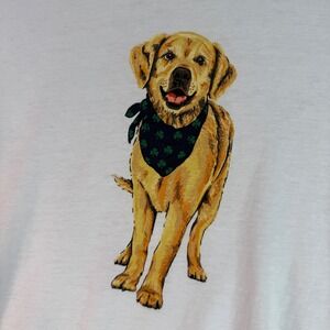 Mens J Crew Golden Retriever Graphic T-Shirt Large White Cotton